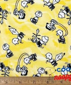 1 Yard - Peanuts Snoopy Charlie Brown & Lucy on Yellow Cotton Fabric (Great for Quilting, Sewing, Craft Projects, Throw Pillows & More) 1 Yard x 44