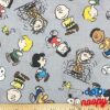1 Yard - Peanuts Snoopy Woodstock & All The Gang Tossed on Light Gray Cotton Fabric (Great for Quilting, Sewing, Craft Projects, Throw Pillows & More) 1 Yard x 44