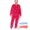 Adult Unisex Peanuts Comic Strip Snoopy All Over Pajama Zip Union Suit Sleepwear