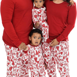 Burt's Bees Baby Baby Family Jammies Matching Holiday Organic Cotton Pajamas, Woodland Winter, Mens X-Large