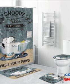 Funny Snoopy Wash Your Paws Bathroom Sets, Shower Curtain Sets