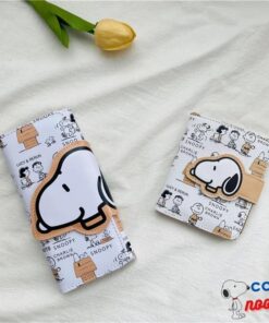 Handmade custom Korean ins cute cartoon Snoopy short long wallet wallet clip portable durable two-fold pu zipper coin bag