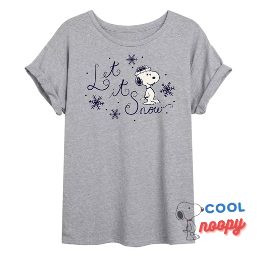 Juniors' Peanuts Let It Snow Flowy Graphic Tee