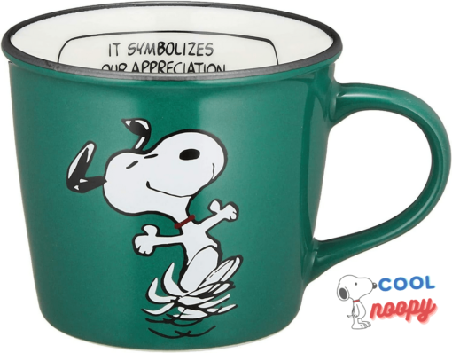 Ken Onishi Peanuts Snoopy Color Mug, Green PT-1303 Diameter 3.6 x Height 3.1 inches (92 x 120 x 78 mm)