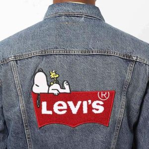 Levi's X Peanuts Appliqué Snoopy Rarest Of Rare Denim Trucker Jacket Size XXL