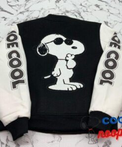 Men's Snoopy Joe Cool Black White Varsity Jacket