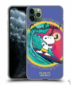 Official Peanuts Snoopy Cowabunga Surf Purple Soft Gel Applei Phone XS Max Case