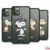 PEANUTS SNOOPY HUG BLACK SHOCKPROOF DUAL PROTECTION CASE FOR APPLE iPHONE PHONES