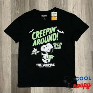 PEANUTS Snoopy Vampire Creepin’ Around Graphic Tee Shirt - Unisex Sizes SM & LG