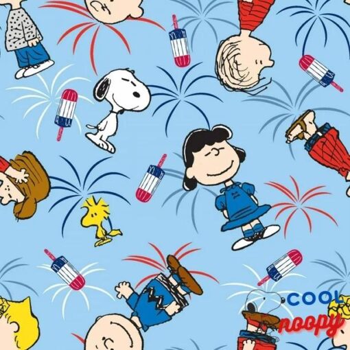 Peanuts Gang Patriotic Celebration 100% cotton 43 wide fabric by the yard