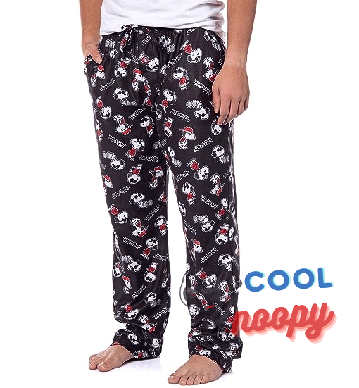 Peanuts Mens' Joe Cool Snoopy Character Tossed Print Sleep Pajama Pants