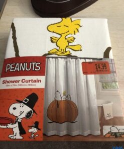 Peanuts Snoopy Halloween Pumpkin Autumn Fall 72 X 72 inch Cotton Shower Curtain
