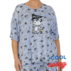 Plus Size Snoopy Toss Knit Short Sleeve Round Neck Coordinating Sleep Top
