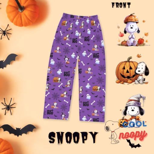 Snoopy Christmas Pajamas, Cute Halloween Women's Pyjamas Pants, Vintage Halloween Ghost Pajamas, Snoopy pajamas, Cute dog pajamas, Snoopy Halloween Pajamas Pants