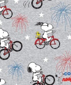 Snoopy Fabric by The Yard, Peanuts Patriotic Snoopy & Woodstock Fireworks, Springs Creative 73988R320715, Quilting Cotton BTY