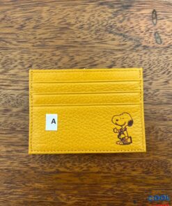 Snoopy Fine Genuine Leather Card Holder, with clasp or Snoopy charm, could use for Lanyard