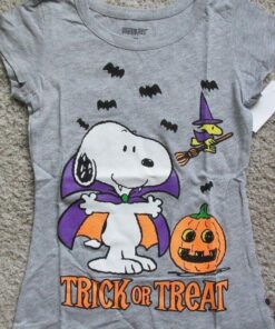 Snoopy Halloween T Shirt Peanuts Girls 78 Gray Dracula