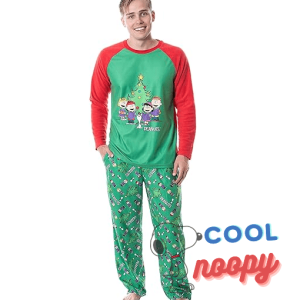 Snoopy Mens' Christmas Holiday Season Sing Along Sleep Pajama Set
