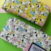 Snoopy cartoon design faux wallet-Peanuts long wallet purse card holder- Zipper open Cute zipper wallet gifts