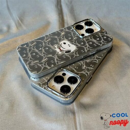 Snoopy phone case, silver Snoopy phone case, iPhone15 14 13 12 11 Promax, ultra-thin phone case, girl phone case, boy iPhone case