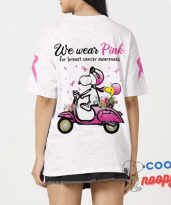Snoopy we Wear Pink For Breast Cancer Awareness Gift For Fans T-Shirt, halloween sno.o.py shirt
