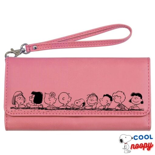 Stylish and Practical Peanuts Gang inspired Wallet, Leatherette wallet with strap or ID Keychain