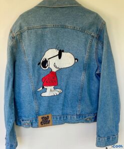 Vintage TOO CUTE Peanuts Snoopy Joe Cool Blue JeanDenim Jacket