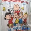 Vtg The Peanuts Gang All Characters Clear Vinyl Shower Curtain Rare