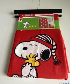 Peanuts Snoopy Shower Curtain Christmas Woodstock Holiday Hugs Snowflakes NEW