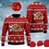 Cute Snoopy Show Football Helmet Knitted Ugly Christmas Sweater for the 49ers