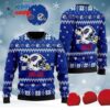 Cute Snoopy Show Football Helmet Knitted Ugly Christmas Sweater for the Bills