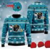 Cute Snoopy Show Football Helmet Knitted Ugly Christmas Sweater for the Jaguars