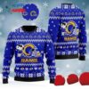 Cute Snoopy Show Football Helmet Knitted Ugly Christmas Sweater for the Rams