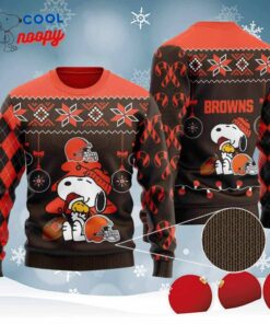 Funny Charlie Brown Peanuts Snoopy Knitted Ugly Christmas Sweater for the Browns