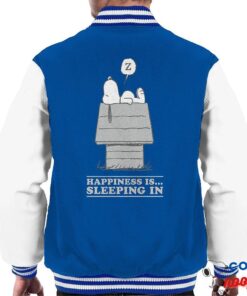 Peanuts Happiness Is Snoozing Snoopy Men's Varsity Jacket
