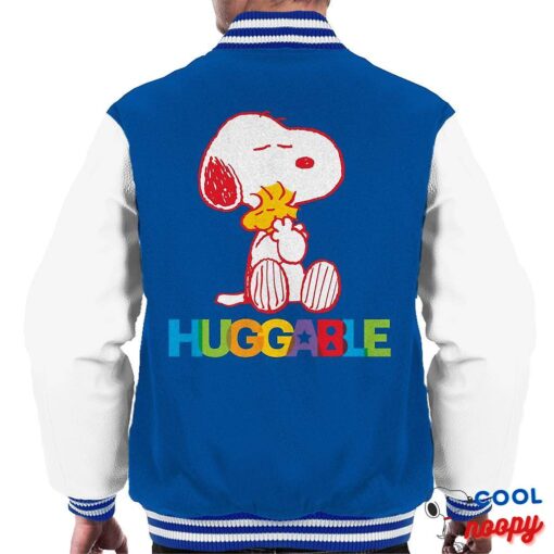 Peanuts Rainbow Huggable Snoopy & Woodstock Men's Varsity Jacket