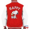 Peanuts Snoopy And Woodstock Happy Men's Varsity Jacket
