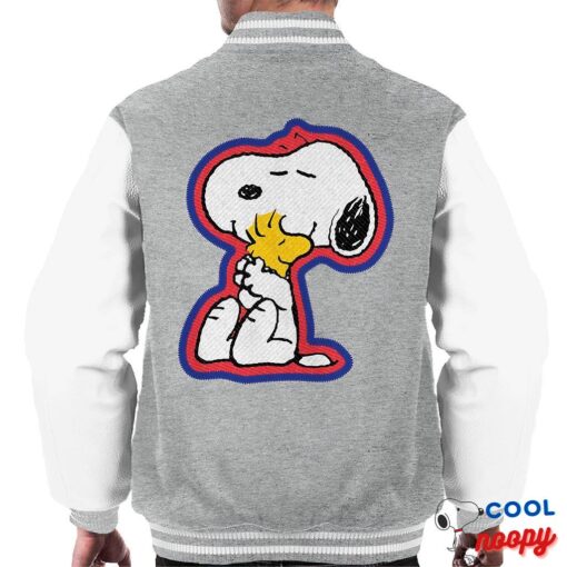 Peanuts Snoopy Hugging Woodstock Men's Varsity Jacket