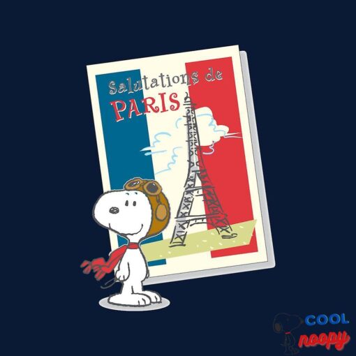 Peanuts Snoopy In Parisian Chic Men's Varsity Jacket