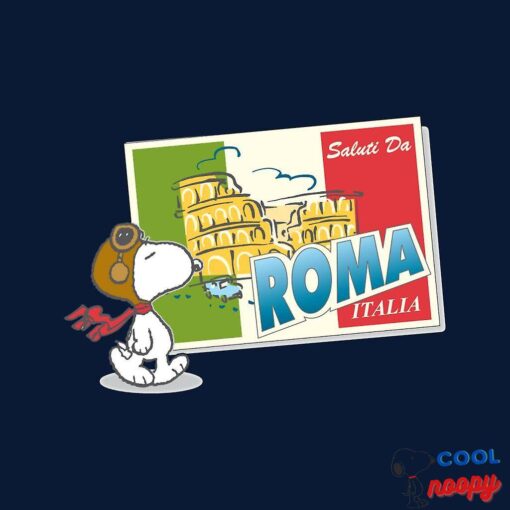 Peanuts Snoopy In Roma Italy Men's Varsity Jacket