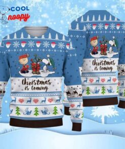 Snoopy Christmas Is Coming Ugly Christmas Sweater
