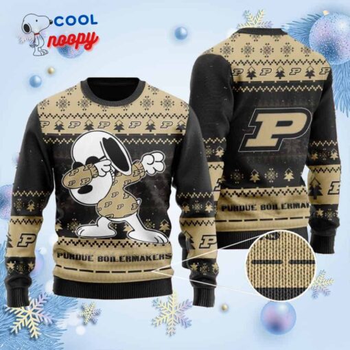 Snoopy Dabbing Knitted Ugly Christmas Sweater for the Boilermakers