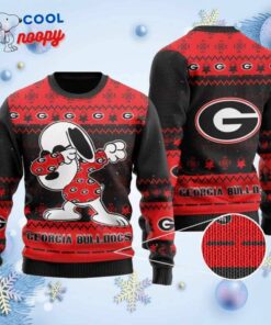 Snoopy Dabbing Knitted Ugly Christmas Sweater for the Bulldogs