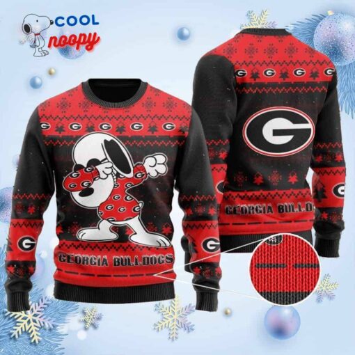 Snoopy Dabbing Knitted Ugly Christmas Sweater for the Bulldogs