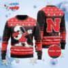 Snoopy Dabbing Knitted Ugly Christmas Sweater for the Cornhuskers
