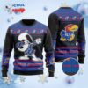 Snoopy Dabbing Knitted Ugly Christmas Sweater for the Jayhawks