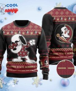 Snoopy Dabbing Knitted Ugly Christmas Sweater for the Seminoles