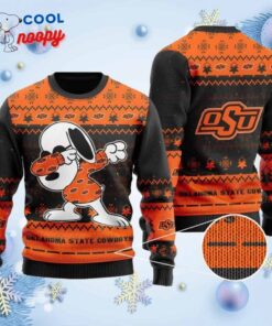 Snoopy Dabbing Knitted Ugly Christmas Sweater for the State Cowboys