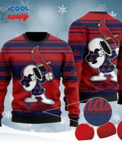 Snoopy Love Cardinals For Baseball Fans Knitted Ugly Christmas Sweater