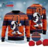 Snoopy Love Detroit For Baseball Fans Knitted Ugly Christmas Sweater